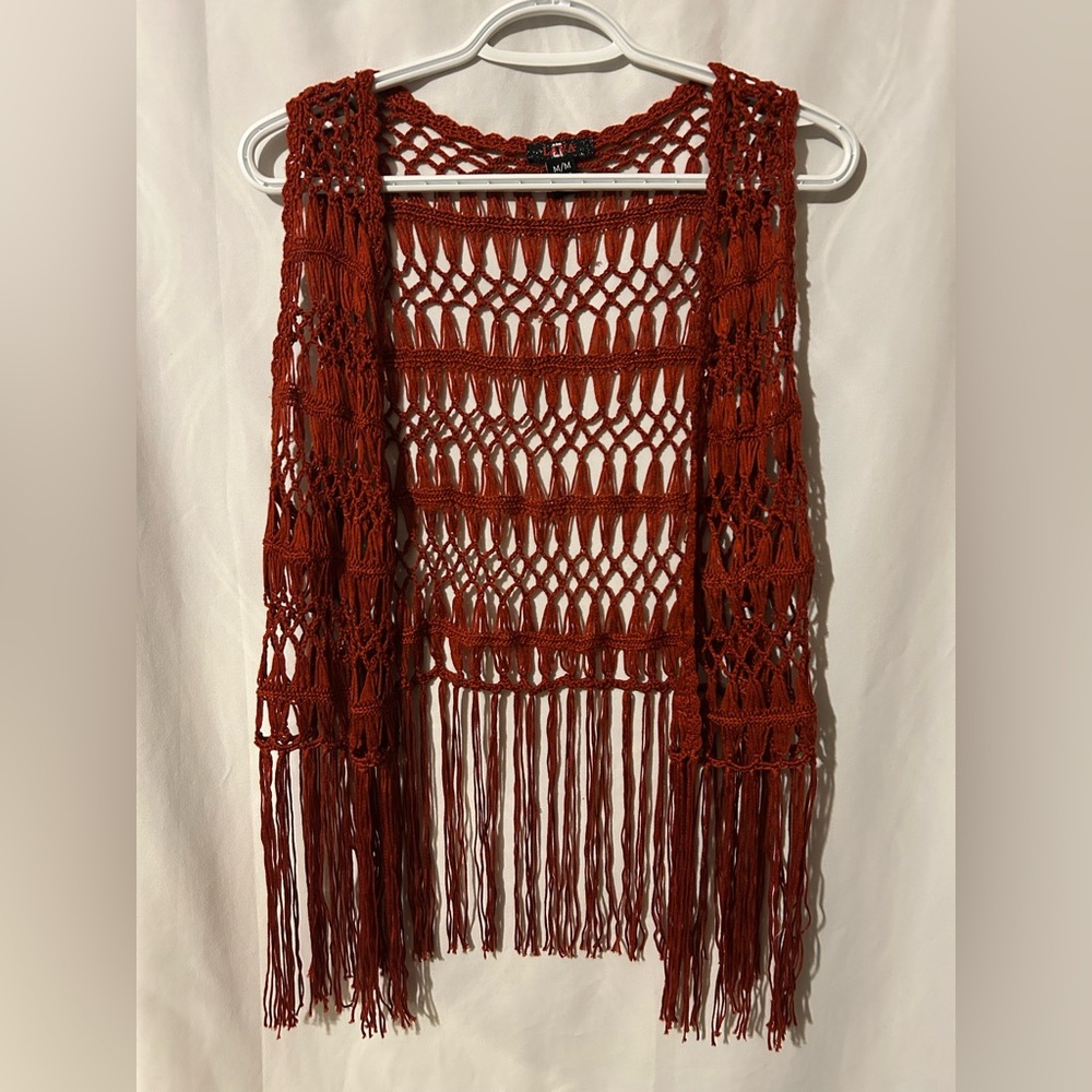 Lava Women’s Orange Tasseled Cardigan